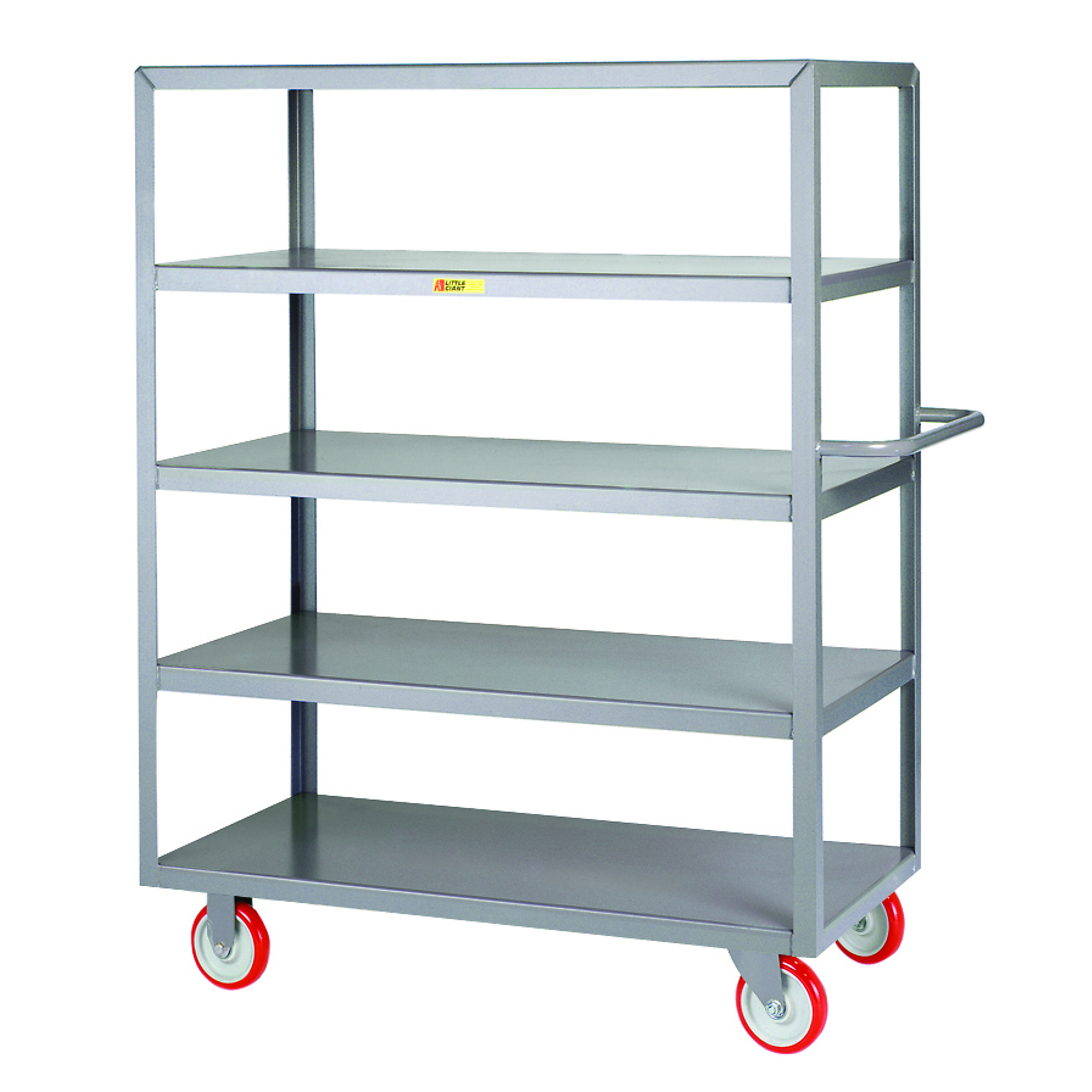 Little Giant Welded 5-Shelf Service Cart - 24in. x 48in., 1200-Lb. Capacity, Carbon Steel, Model# 5M-2448-5PY